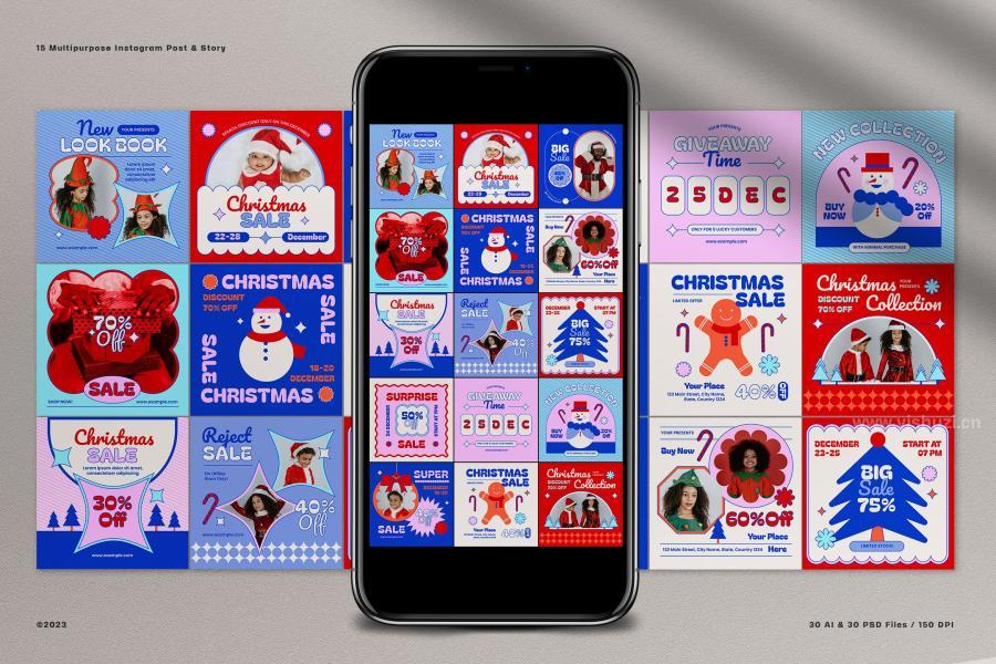 ysz-203948 Blue-Cartoon-Retro-Christmas-Sale-Instagram-Packz2.jpg