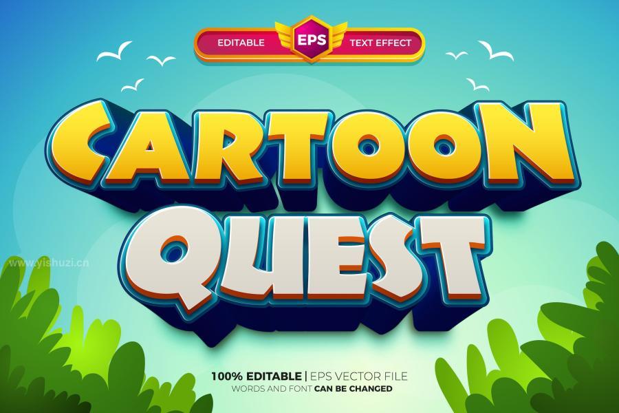 ysz-201987 Cartoon-Quest-3D-Text-Effect---EPS-Filez2.jpg