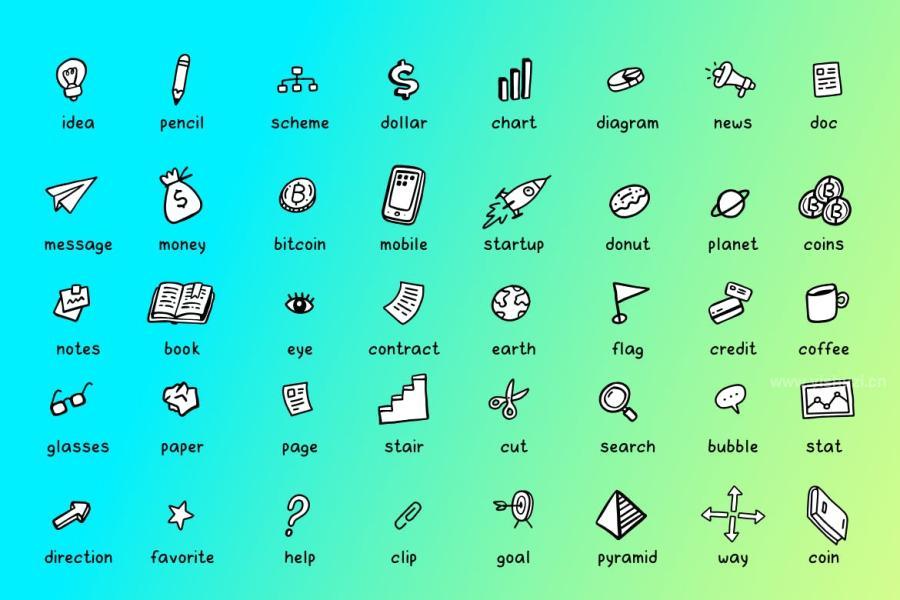 ysz-200072 Doodic-font-with-doodle-iconsz4.jpg