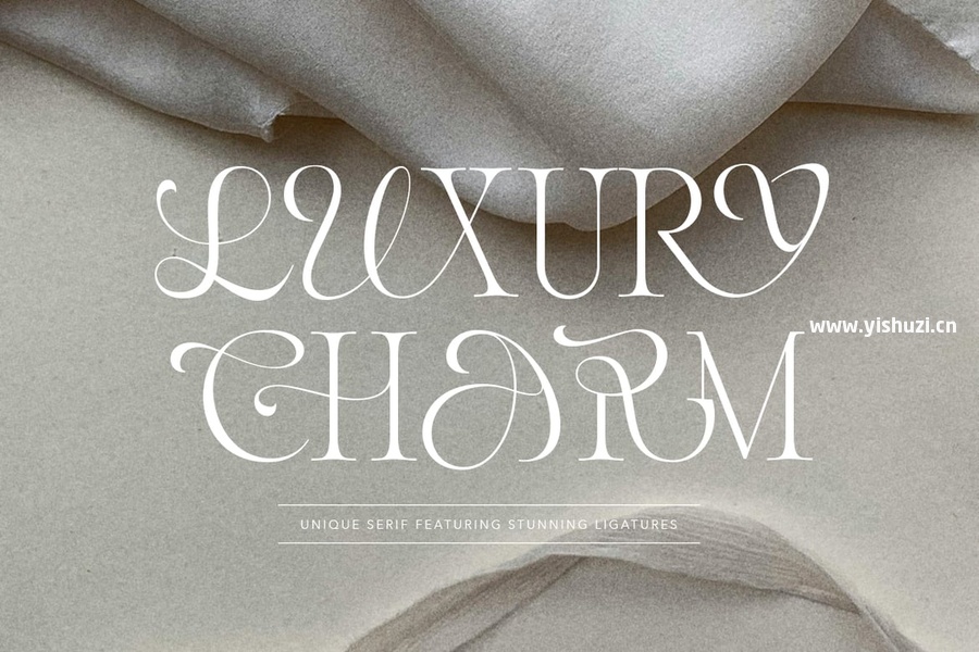经典时尚连字的英文衬线字体 - Luxury Charm - 艺字网